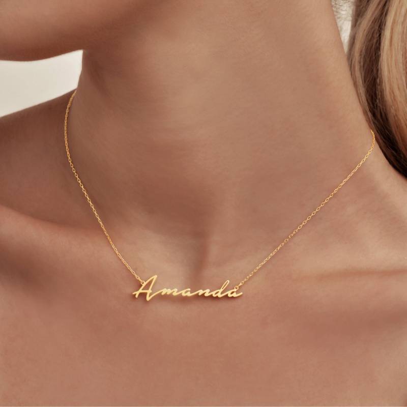 Personalisierte Halskette Schreibschrift Schmuck Muttertagsgeschenk Nh02F78 von SilverHandwriting