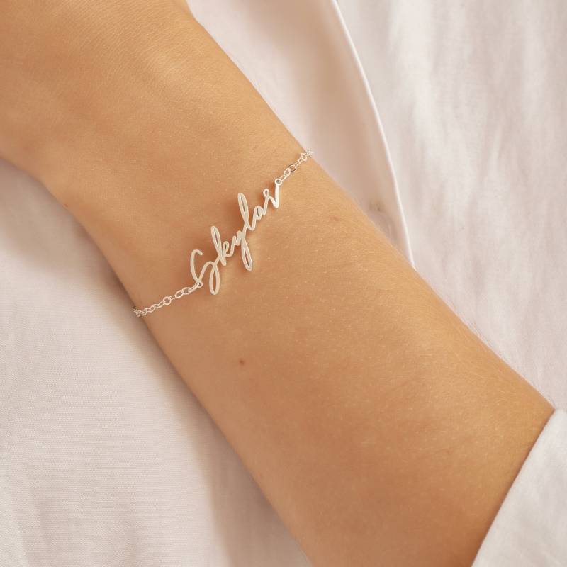 Personalisiertes Armband in Schreibschrift Bettelarmband Gold & Silber Namensschmuck Neue Mutter Geschenk Bh08F80 von SilverHandwriting