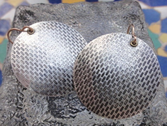 Ohrringe Aus Sterling Silber Scheiben von SilverHollyhocks