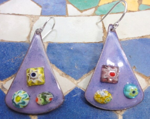 Ohrringe Mit Violetter Emaille Ohrringe Mit Violetter Emaille von SilverHollyhocks