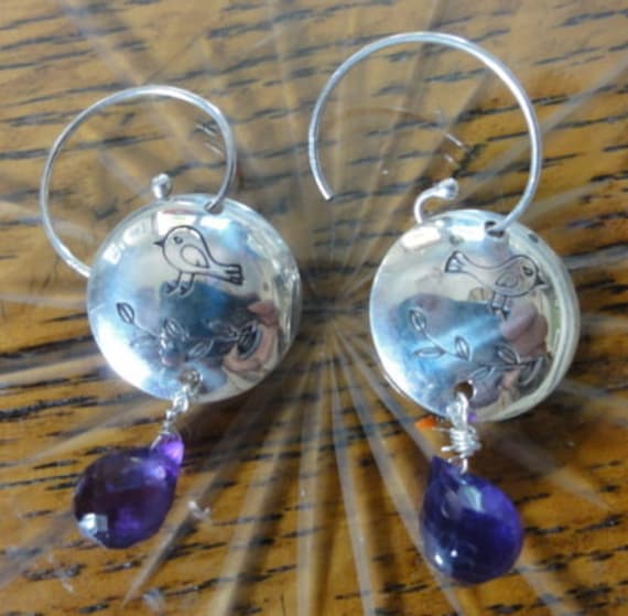 Ohrringe in Sterling Silber Mit Vogel Ohrringe in Sterling Silber Mit Vogel von SilverHollyhocks
