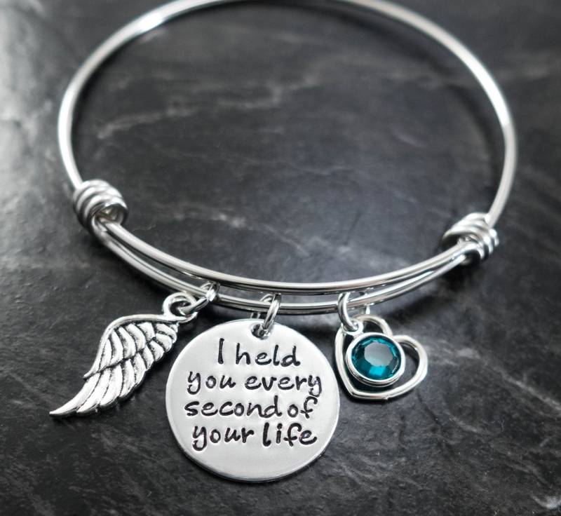 Draht Armreif - Zu Schön Für Die Erde/Fehlgeburt Schmuck Säugling Verlust Mama Eines Engels Ich Hielt Sie Personalisierte Armband von SilverImpressions