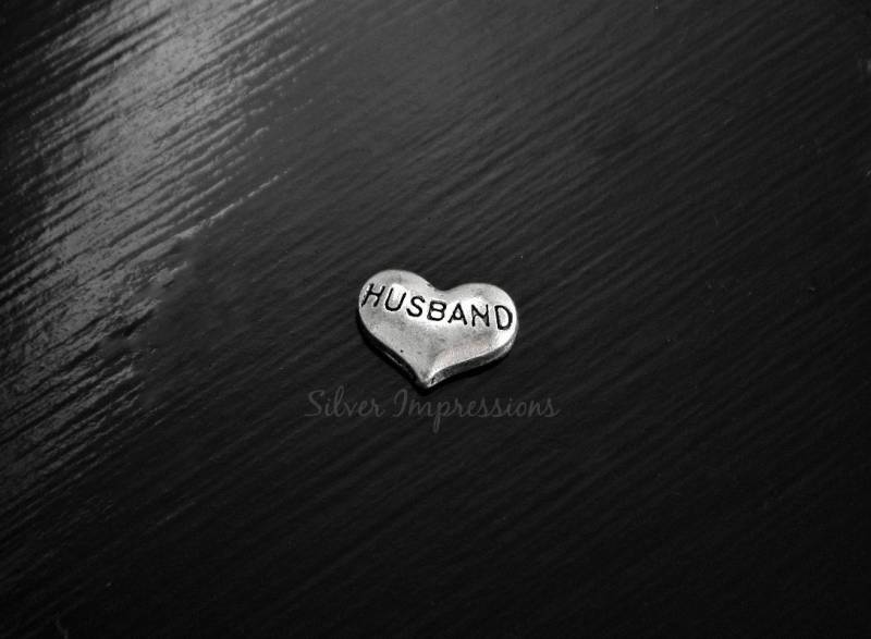 Ehemann Herz Medaillon Charm - Floating von SilverImpressions