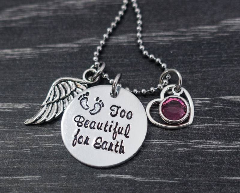 Fehlgeburt Halskette - Mama Eines Engels Zu Schön Für Die Erde Säugling Verlust Geliebten von SilverImpressions