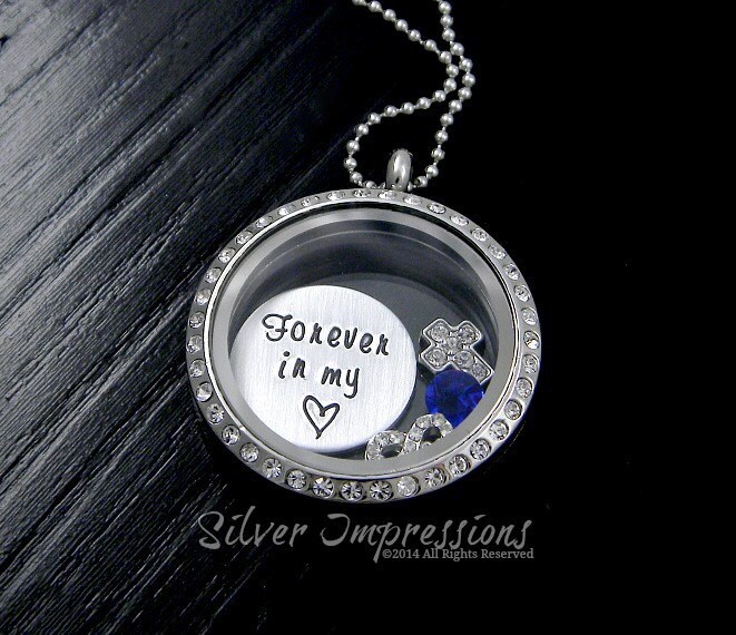 Forever in My Heart Floating Locket - Erinnerungskette Memory von SilverImpressions
