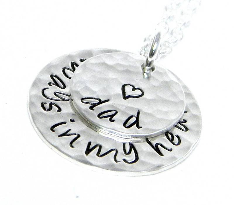 Hand Gestempelt Halskette - Immer in Meinem Herzen Personalisierte Schmuck von SilverImpressions