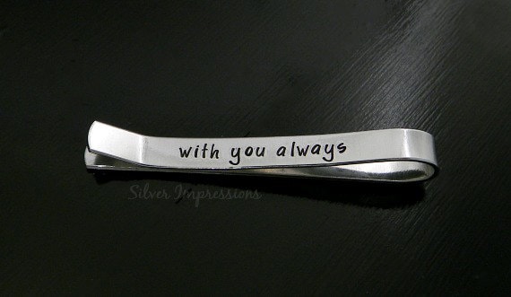 Krawatte Clip - Personalisierte Bar Geschenk Für Ihn Bräutigam Papa von SilverImpressions