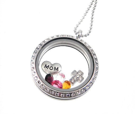 Kristall Schwimmende Medaillons - Memory Personalisierte Hand Gestempelt Schmuck von SilverImpressions