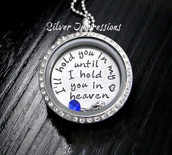 Locket - Floating I'll Hold You in My Heart Until I Heaven Erinnerungsschmuck von SilverImpressions