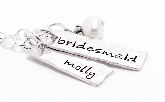 Meine Brautjungfer - Personalisierte Sterling Silber Hand Gestempelt Halskette von SilverImpressions