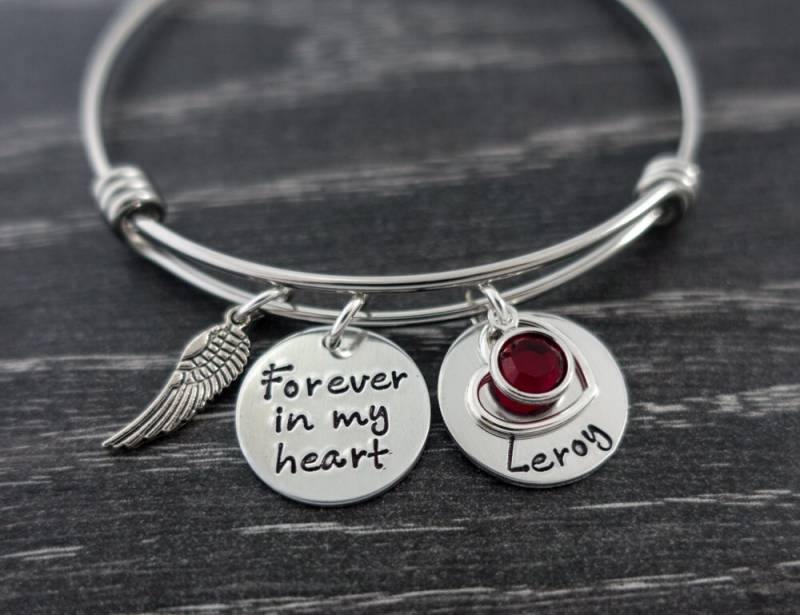 Memorial Armreif - Für Immer in Meinem Herzen Personalisierte Charm Armband Verlust Der Geliebten Eine Fehlgeburt Erinnerung von SilverImpressions