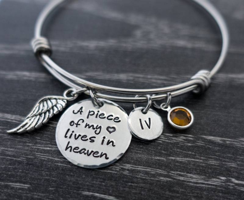 Memorial Armreif Personalisierte Charm Armband - Fehlgeburt Mama Papa Freund Erinnerung Sympathie Geschenk von SilverImpressions