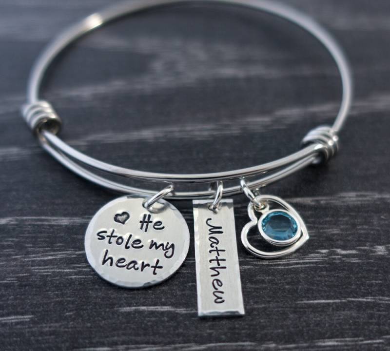 Mutter Sohn Schmuck Armband Personalisierte Charme Armreif Er Stahl Mein Herz Mama Oma Geschenk von SilverImpressions