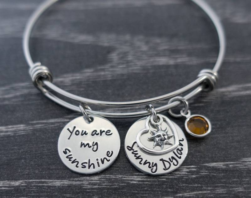 Sie Sind Mein Sonnenschein - Draht Armreif Einziger Armband Mutter Schmuck Personalisierte von SilverImpressions