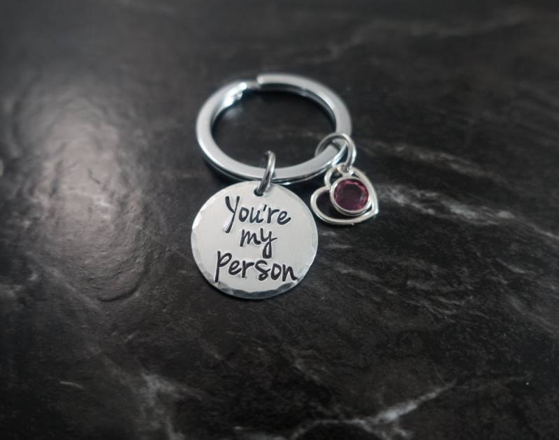 Sie Sind Meine Person Schlüsselanhänger - Paare Jubiläumsgeschenk Personalisierte Hand Gestempelt von SilverImpressions