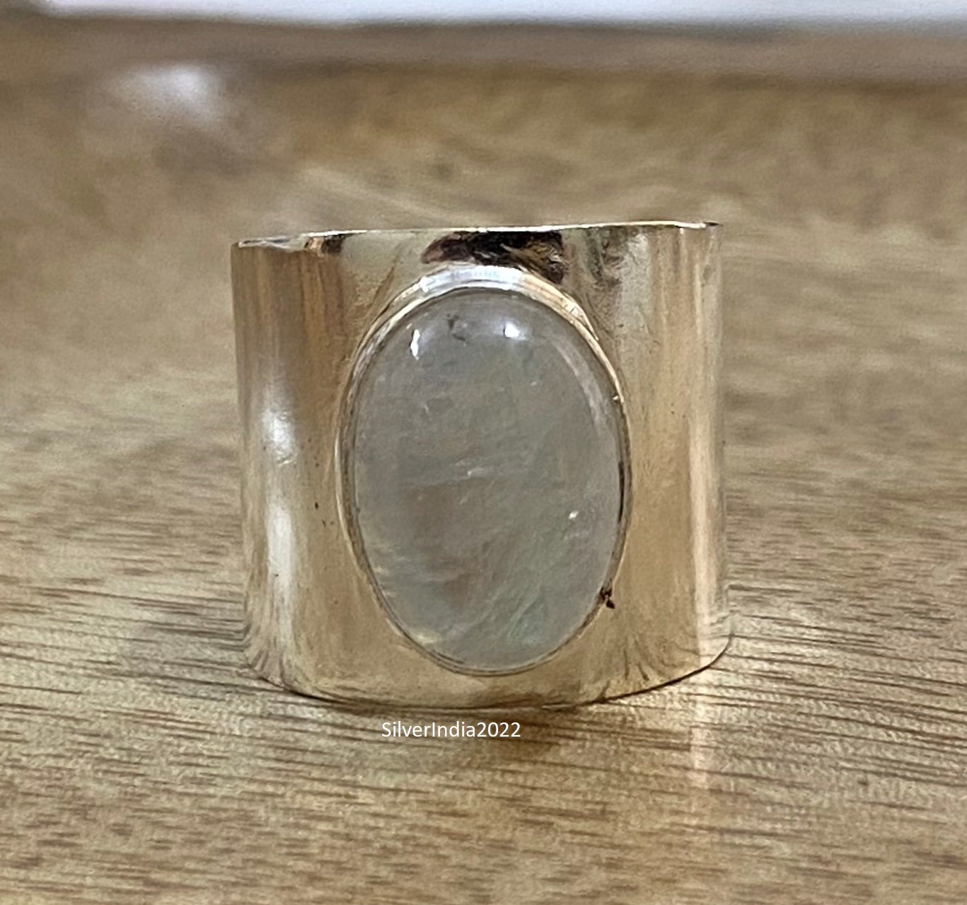 Natürlicher Mondstein Ring, 925 Sterling Silber, Meditation Fidget Handgemachter Ring Für Frau, Jubiläumsgeschenk B411 von SilverIndia2022