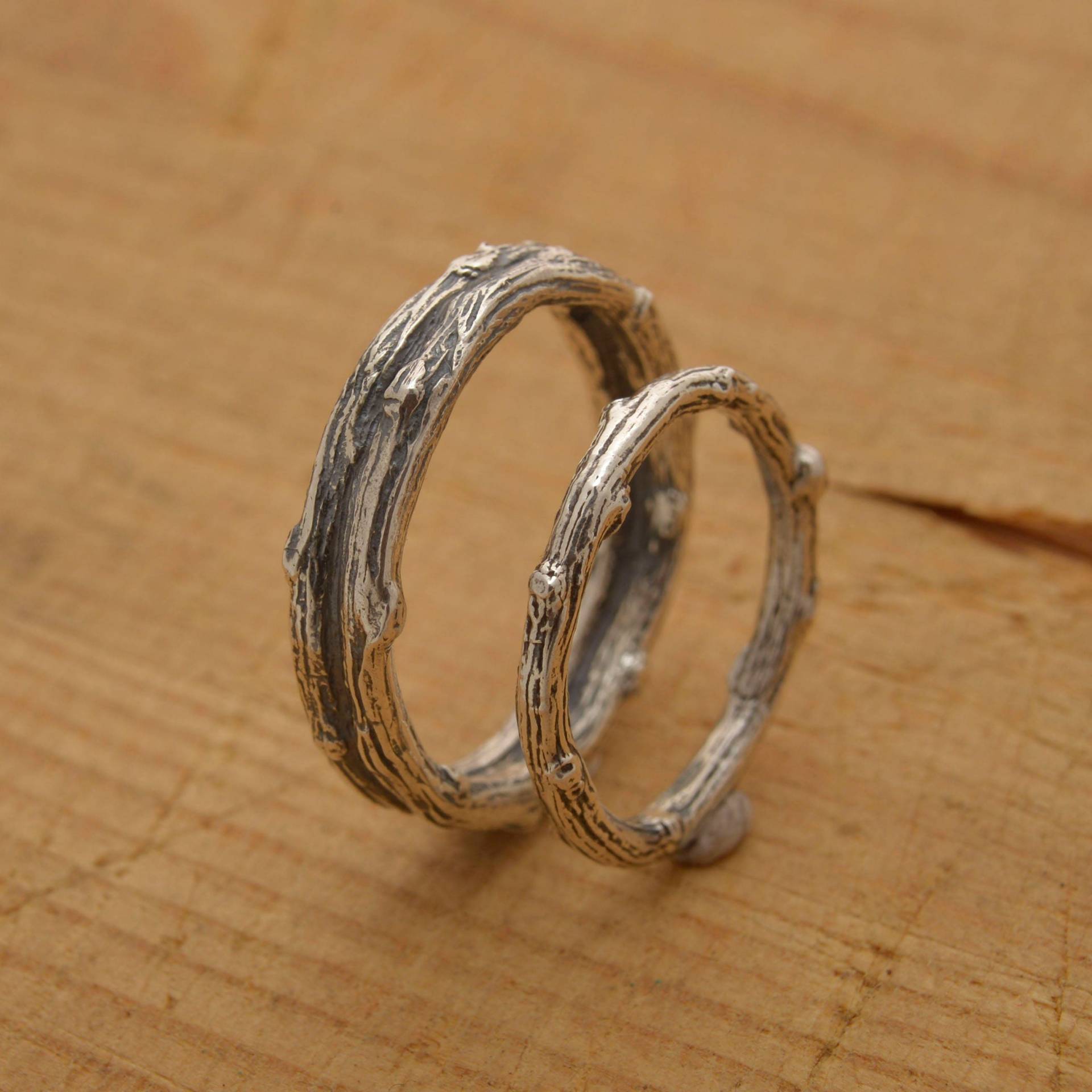 Passende Zweige, Zweigringe, Sterling Silber Versprechen Ringe 5 Mm - 2, 5 Breit, Einzigartiges Brautset, Be114 von SilverJewellerySpot