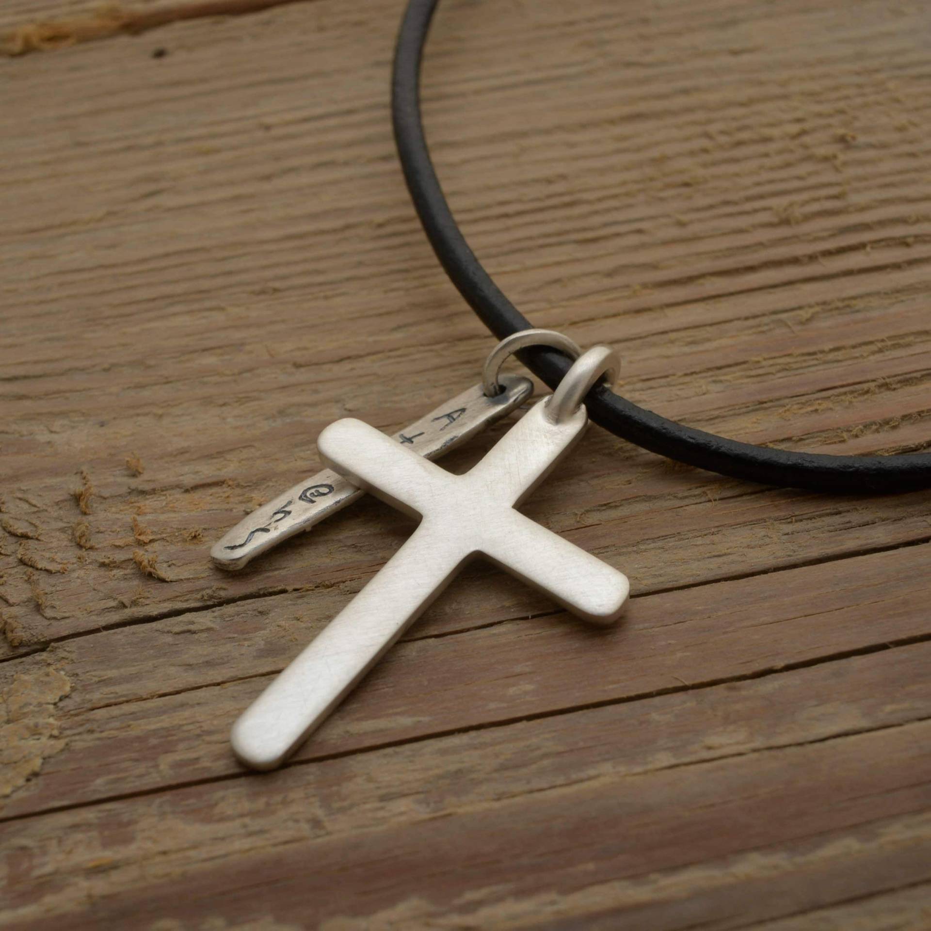 Personalisierte Kreuz Halskette, Sterlingsilber Custom Tag, Konfirmation, Taufe Kreuz, Kommunion Geschenk, Teenager St750 von SilverJewellerySpot