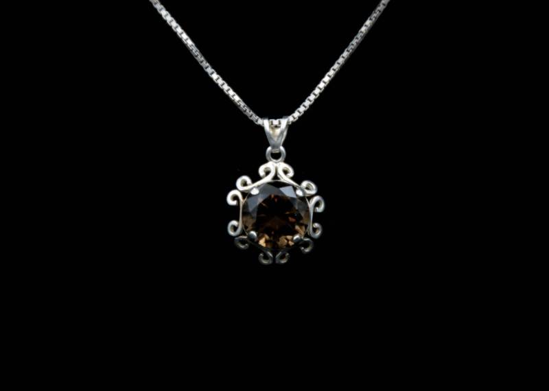 sterling Silber Kette/Anhänger Mit Rauchquarz Pia sterling Silber Kette/Anhänger Mit Rauchquarz Pia von SilverJewelryStorage