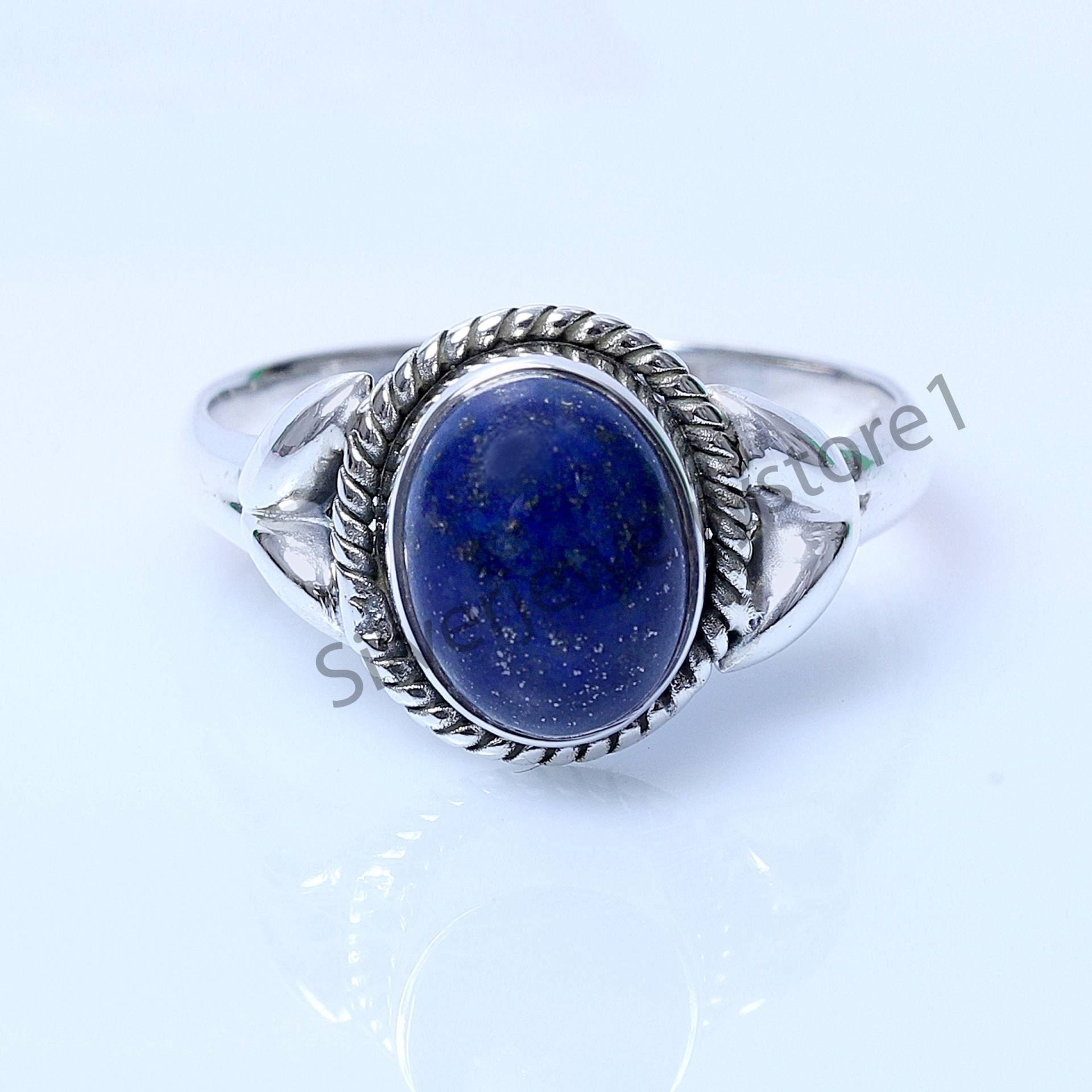 925 Lapislazuli-Ring, Ovaler Blauer Lapis-Ring, Statement-Ringe, Lapislazuli-Ring Für Frauen, Geburtsstein-Ring, Handgefertigte Ringe, Ringe Sie von SilverJewelryStore1