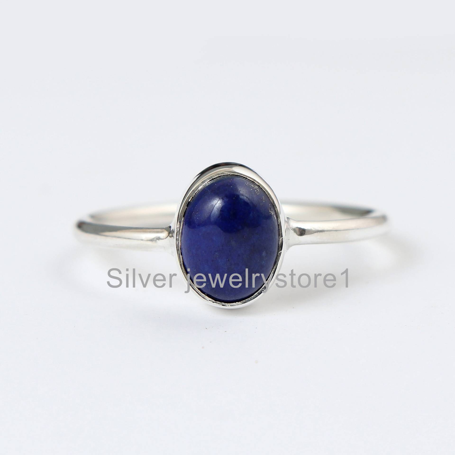 Ovaler Blauer Lapisring, 925 Lapislazuli-Ring, Statement-Ringe, Lapislazuli-Ring Für Frauen, Geburtsstein-Ring, Handgefertigte Ringe, Ringe Sie von SilverJewelryStore1