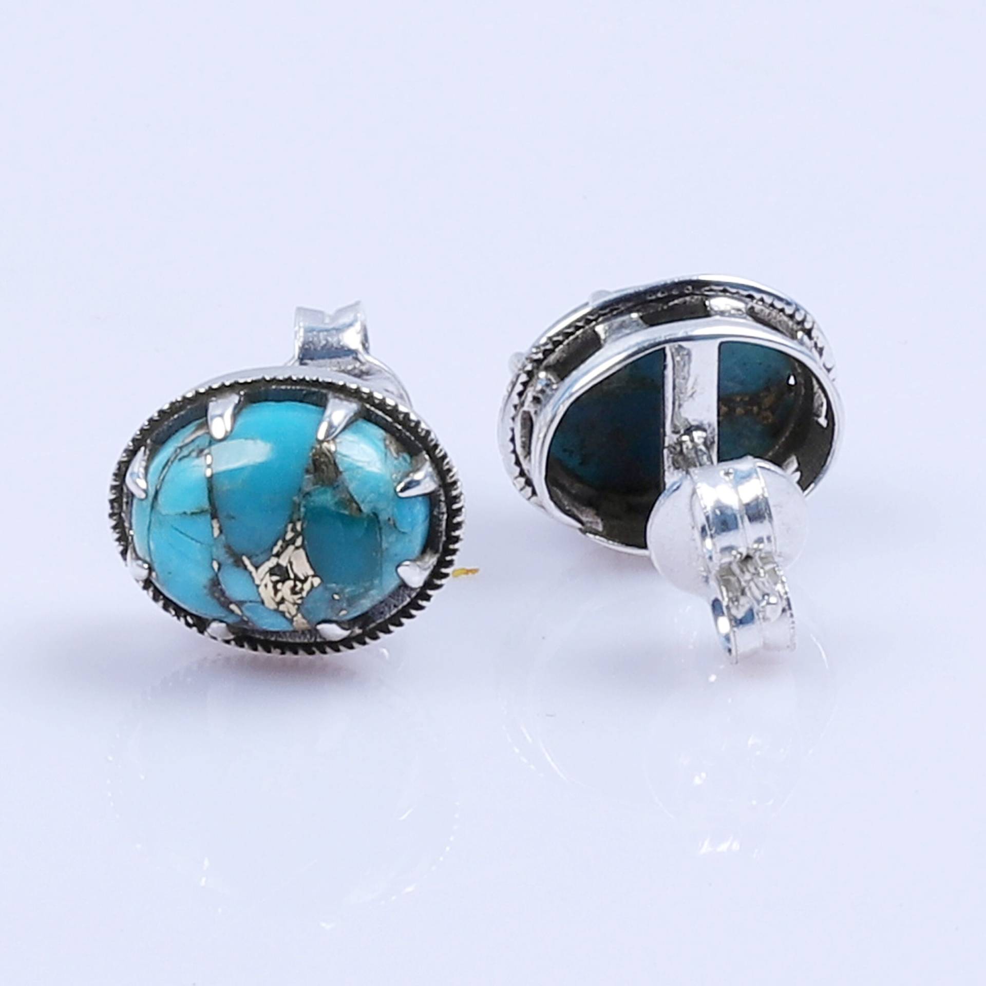 Türkis Ohrstecker, 925 Sterling Silber Ohrringe, Blauer Kupfer 5 X 7 Mm Oval Edelstein Geschenk Für Sie Türkis Ohrstecker, 925 Sterling Silber Ohrringe, Blauer Kupfer 5 X 7 Mm Oval Edelstein Geschenk Für Sie von SilverJewelryStore1