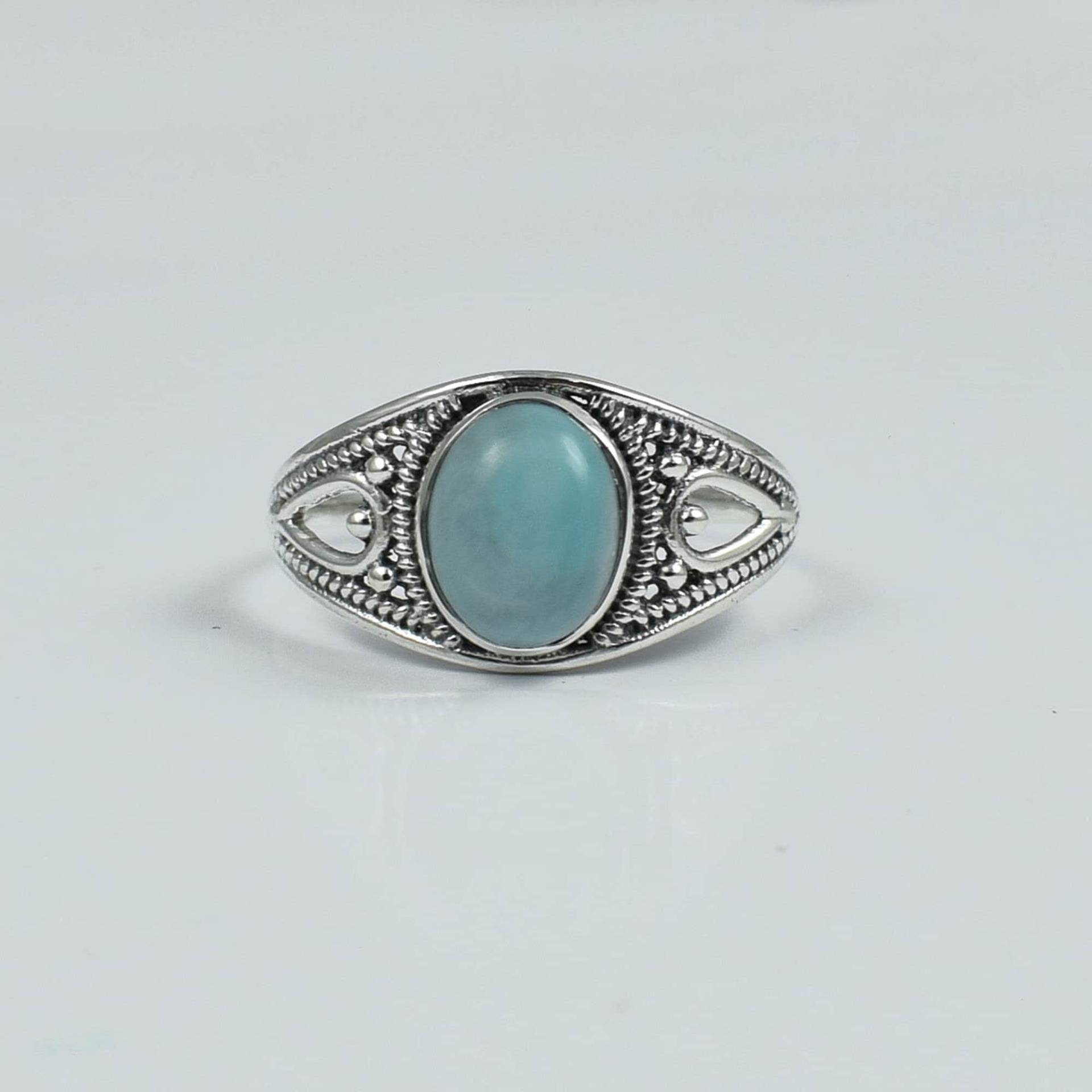 Wunderschöne Larimar Ring, 925 Massiv Silber Band Frauen, Schmuck, Oval Stein Ring Geschenk Für Sie von SilverJewelryStore1