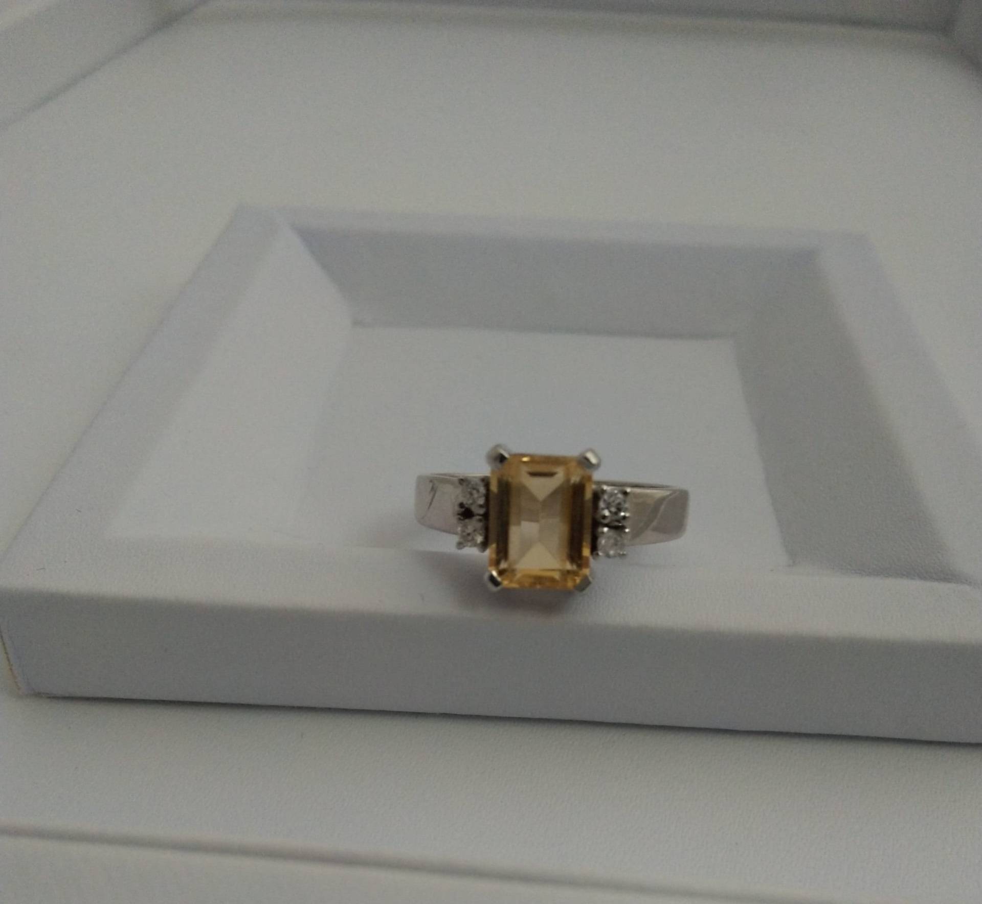 Handgemachte Citrin & Zirkon Sterling Silber Ring von SilverJewelryking