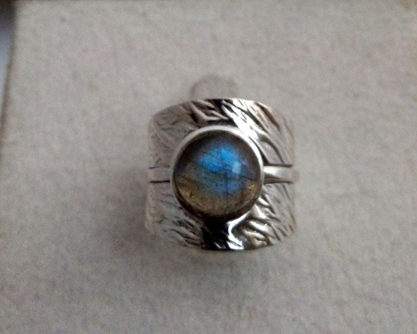 Handgemachte Sterling Silber Labradorit Ring - Naturstein von SilverJewelryking