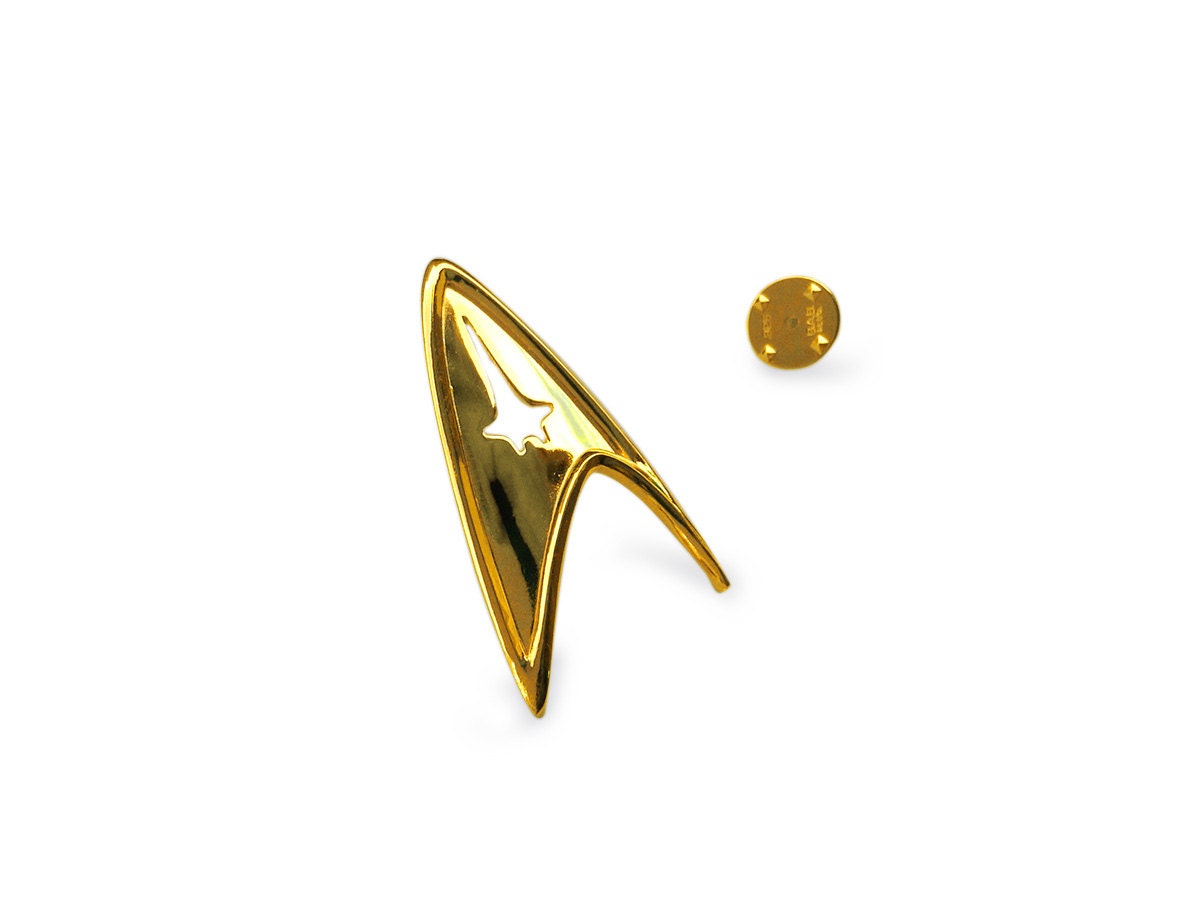 Star Trek Insignia, Sterling Silber 925 Und 14K Vergoldet Starfleet Command Division Abzeichen/Anhänger von SilverLabCreations