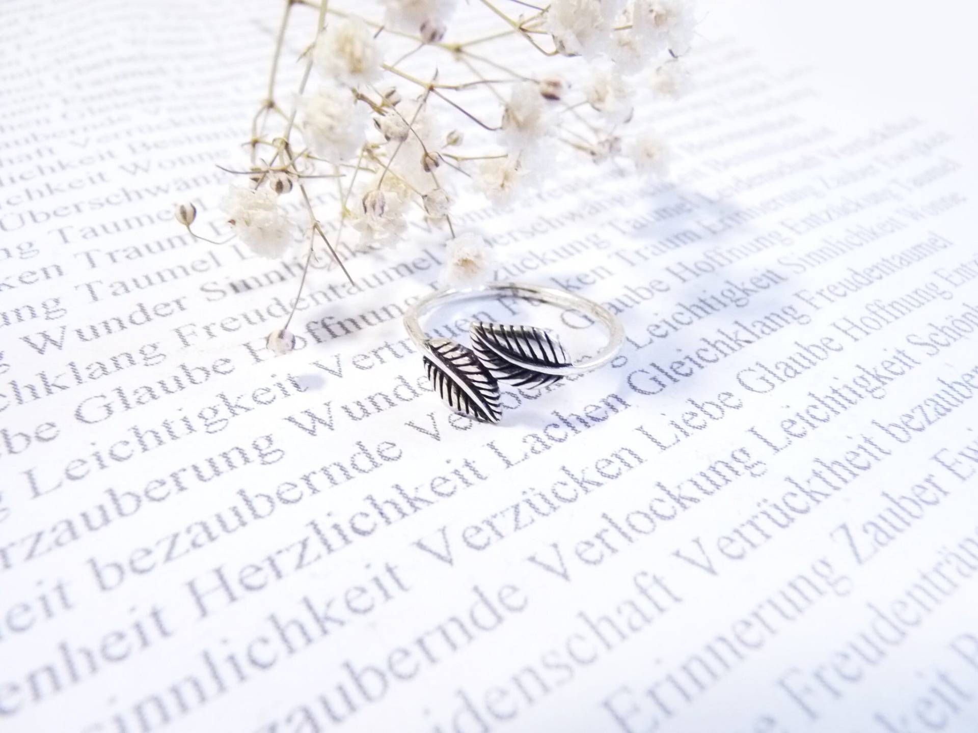 17, 7mm 925 Sterlingsilber Ring Femininer Silberring, Filigrane Silber Blätter, Schmal Floral, Geschenk Valentinstag Toi Et Moi von SilverLakeHouse