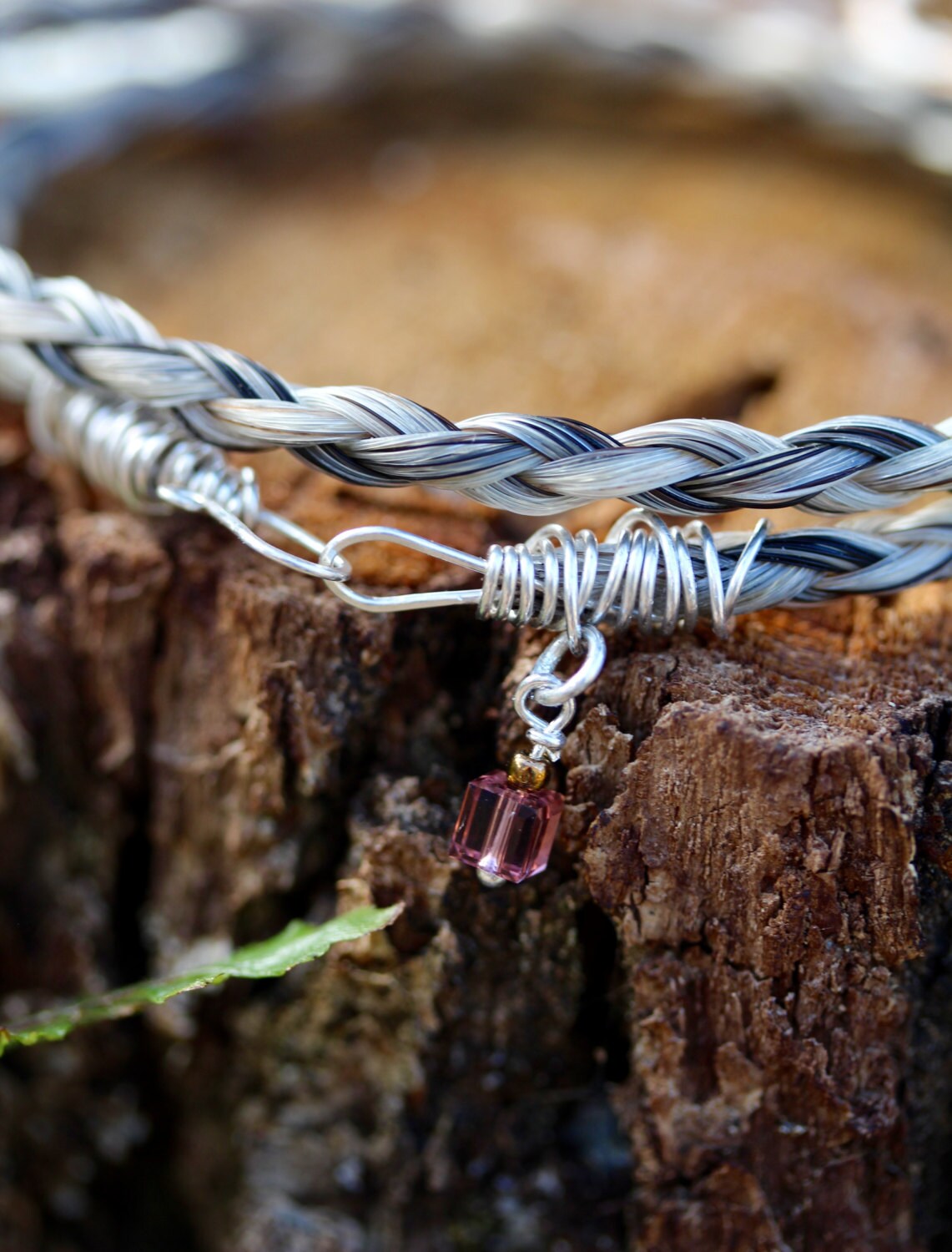Das Ist Ein Wrap, 4 Strang Geflecht Pferd Haar Armband Sterling Silber & Swarovski Kristall Das Ist Ein Wrap, 4 Strang Geflecht Pferd Haar Armband Sterling Silber & Swarovski Kristall von SilverLeatherStudio