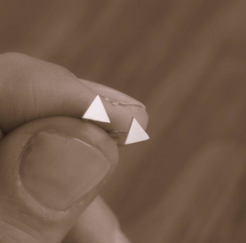 Dreieck Ohrringe, Kleine Ohrstecker Silber Dreieck, Einfache Jeden Tag von SilverLinesJewelry