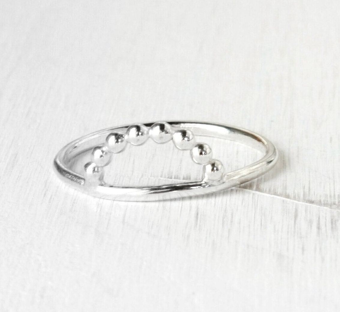 Mond-Aufstieg Ring, Sonnenaufgang Mond Stapeln Silber Stapelring, Stapelring Mond-Aufstieg Ring, Sonnenaufgang Mond Stapeln Silber Stapelring, Stapelring von SilverLinesJewelry
