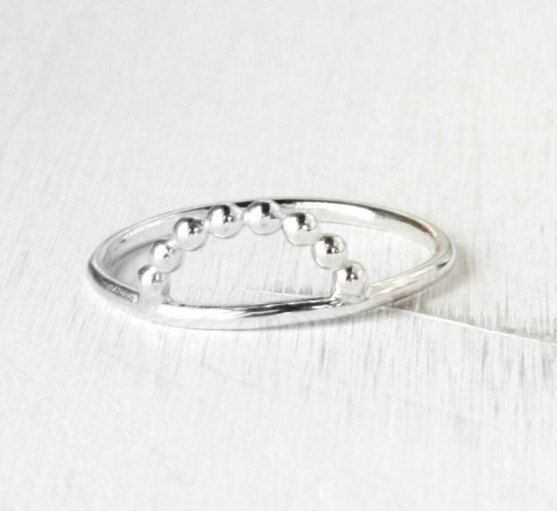 Mond-Aufstieg Ring, Sonnenaufgang Mond Stapeln Silber Stapelring, Stapelring Mond-Aufstieg Ring, Sonnenaufgang Mond Stapeln Silber Stapelring, Stapelring von SilverLinesJewelry