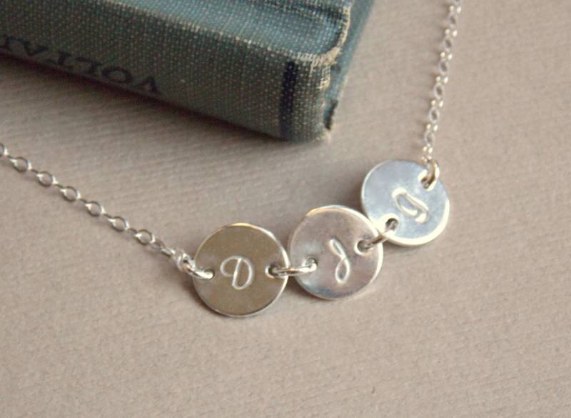 1 2 3 4 5 6 7 8 9 10 Initial Halskette, Sterling Silber Schmuck, Mutter Kind Schmuck Für Die Familie von SilverLotusDesigns