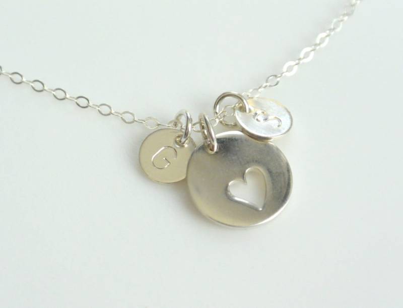 Personalisierte Mutter Halskette, Sterling Silber 1 2 3 4 5 6 7 8 9 Anfang Charme, Herz Oma Großmutter Halskette von SilverLotusDesigns