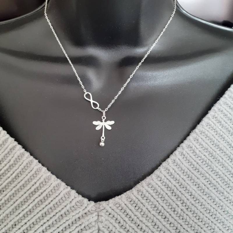 Libelle Mit Infinity Halskette - Sterling Silber von SilverMagicCreations