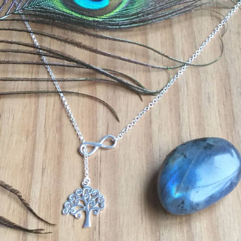 Swirly Tree-Of-Life Mit Infinity Kette - Sterling Silber von SilverMagicCreations