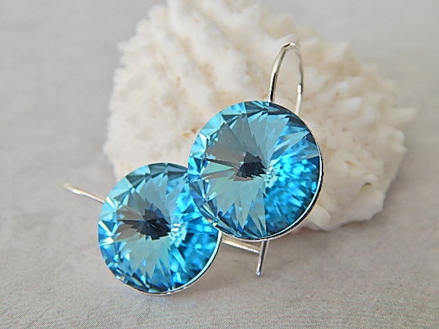 Aquamarin Sterling Silber Ohrringe, Blau Moderne Kristall Schmuck, Hochzeit Birthstone Schmuck Aquamarin Sterling Silber Ohrringe, Blau Moderne Kristall Schmuck, Hochzeit Birthstone Schmuck von SilverManiaStudio