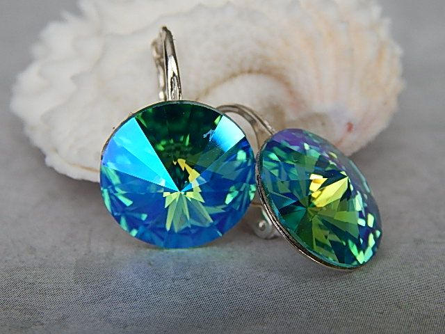 Gletscher Blau Sterling Silber Ohrringe, Swarovski Kristall Brisur Hochzeitsschmuck, Ohrringe Gletscher Blau Sterling Silber Ohrringe, Swarovski Kristall Brisur Hochzeitsschmuck, Ohrringe von SilverManiaStudio