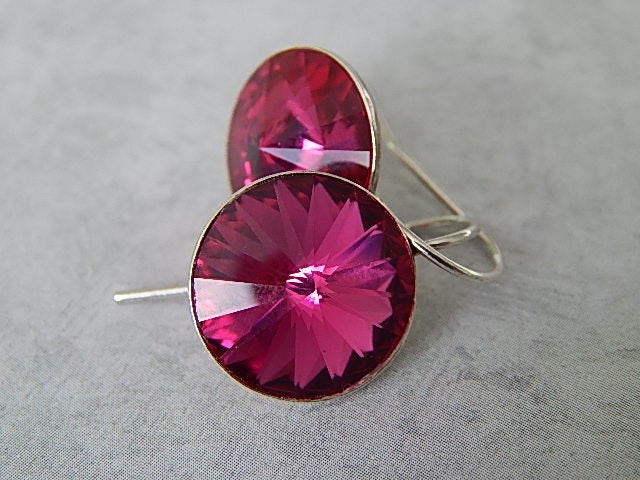 Rubin Ohrringe, Sterling Silber Kristall Handgemachte Hochzeit Juli Birthstone Schmuck von SilverManiaStudio