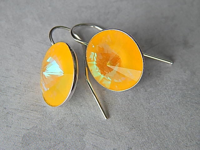 sterling Silber Ohrringe, Gelbe Swarovski Kristall Handgemachter Schmuck, Hochzeit Birthstone Schmuck sterling Silber Ohrringe, Gelbe Swarovski Kristall Handgemachter Schmuck, Hochzeit Birthstone Schmuck von SilverManiaStudio