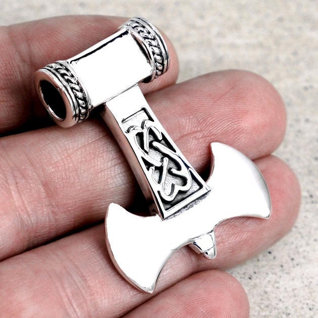 Thor Hammer Mjolnir Viking Wikinger Axe Knotwork Norse Amulet Pendant Thor Hammer Mjolnir Viking Wikinger Axe Knotwork Norse Amulet Pendant von SilverManiaUK