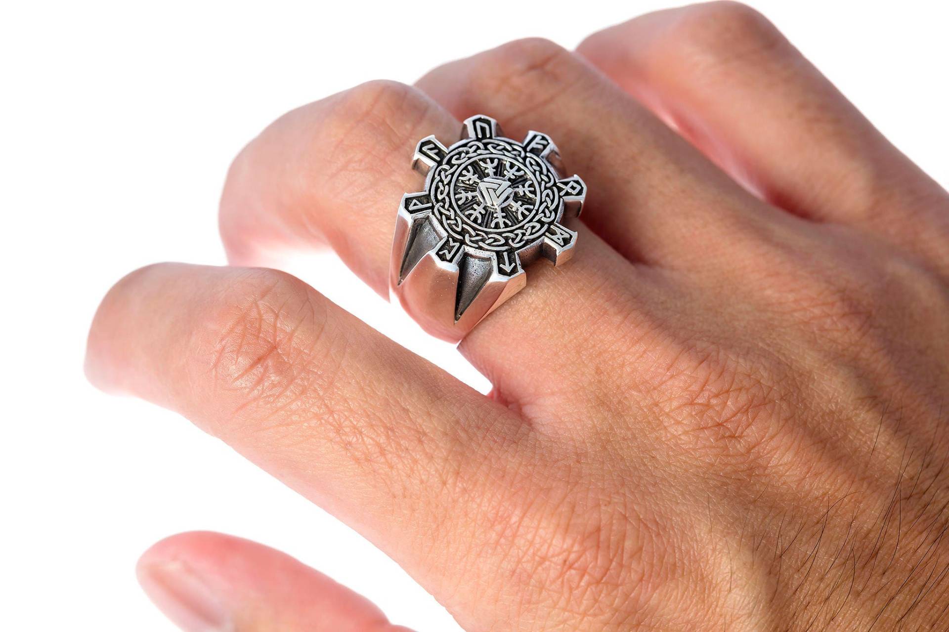 Valknut Viking Celtic Infinity Knots Icelandic Runes Asatru Odin Norse Sterling Silver 925 Ring Valknut Viking Celtic Infinity Knots Icelandic Runes Asatru Odin Norse Sterling Silver 925 Ring von SilverManiaUK