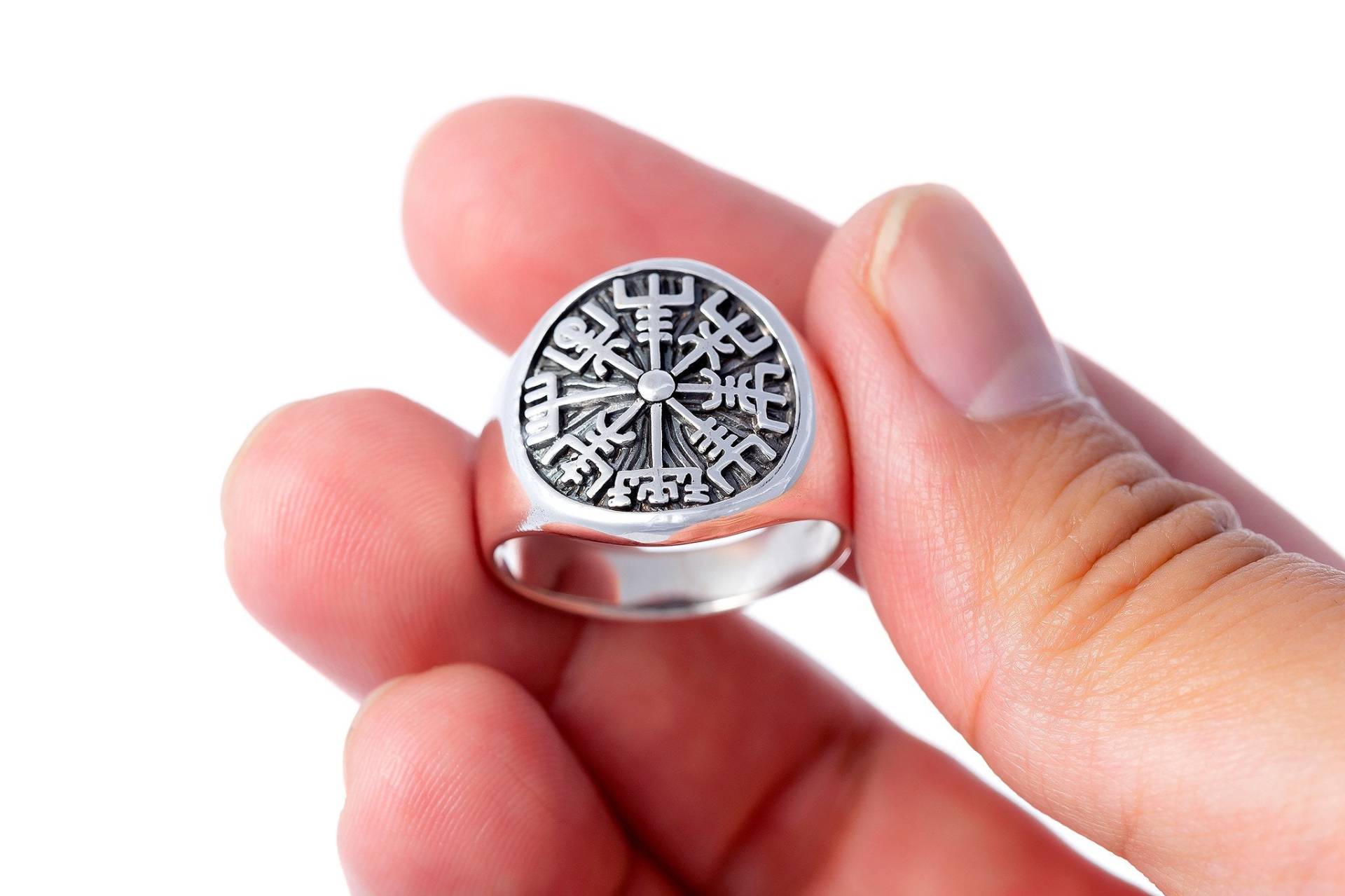 Vegvisir Viking Wikinger Magical Staves Icelandic Asatru Compass Norse Sterling Silver Ring Vegvisir Viking Wikinger Magical Staves Icelandic Asatru Compass Norse Sterling Silver Ring von SilverManiaUK