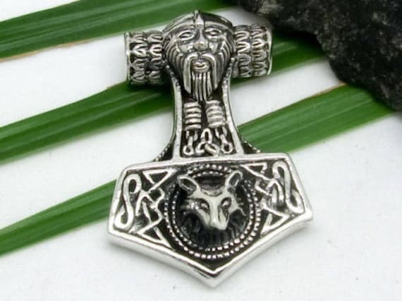 Viking Wolf Thor Hammer Mjölnir Mjolnir Wikinger Norse Sterling Silver Charm Pendant Viking Wolf Thor Hammer Mjölnir Mjolnir Wikinger Norse Sterling Silver Charm Pendant von SilverManiaUK