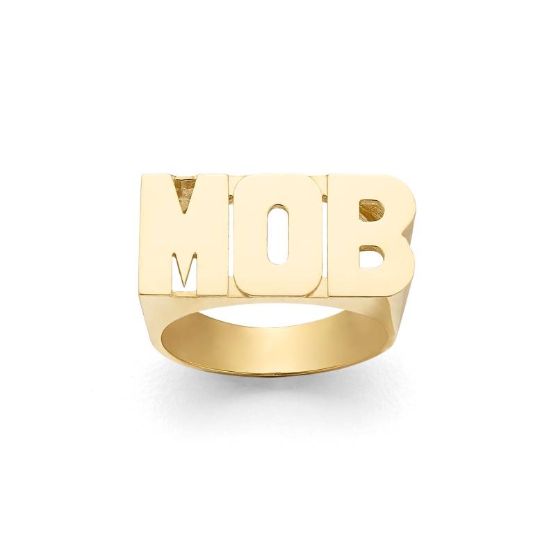 10 Mm Großer Buchstaben-Buchstaben-Namensring | Lee082 Aus Massivem Gold 10K Oder 14K | Feiner Schmuck von SilverNStyle