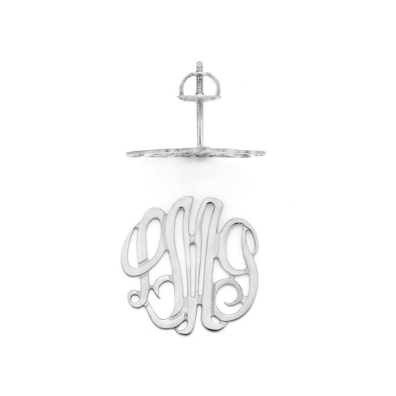 Silber Schraube Zurück Monogramm Ohrringe | Artikel Monoer3 von SilverNStyle