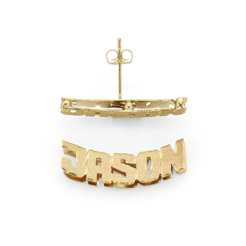 Solid Gold Ohrringe | 10K Oder 14K Gelb - Weißgold 22 Mm Nach Oben Gebogene Doppellagig | Artikel Lee814 von SilverNStyle